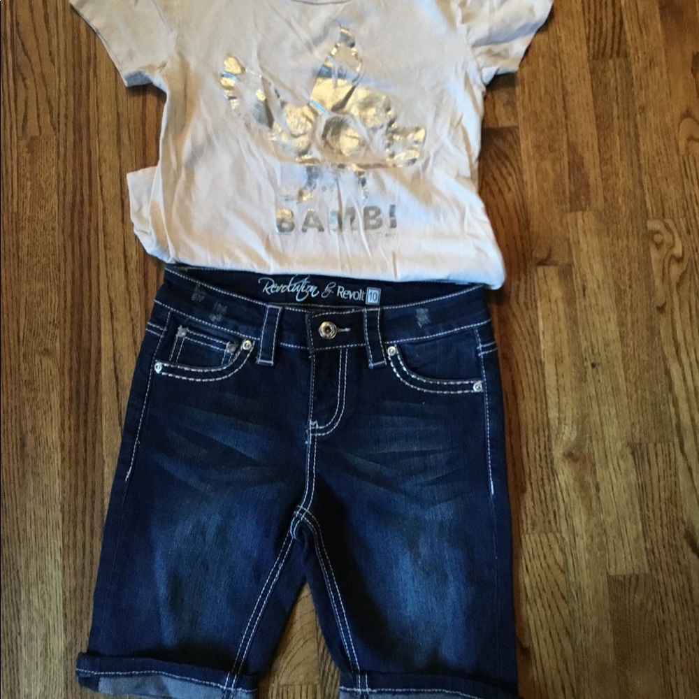 Girls size 10 outfit - Bermuda shorts and T-shirt